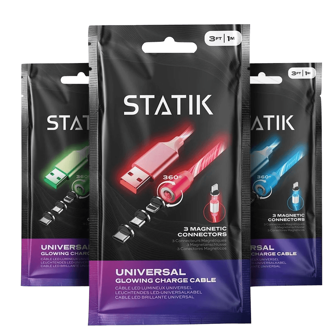 Statik GloBright Câble lumineux universel Chargeur de charge rapide